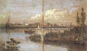 William Turner, River scene with boats (mk31)